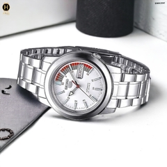 Đồng Hồ Nam Seiko 5 Automatic Sports Day-Date SNKK25K1 Dây Thép Mặt Trắng