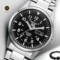 Đồng Hồ Nam Seiko 5 Automatic SNZG13J1 Sport Dây Thép Mặt Đen