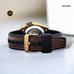 Đồng Hồ Nam Seiko 5 Automatic SRPE80K1 Sport Dây Silicon Nâu Mặt Đen
