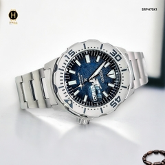 Đồng Hồ Nam Seiko Automatic Diver’s SRPH75K1 Dây Sắt Trắng Mặt Xanh