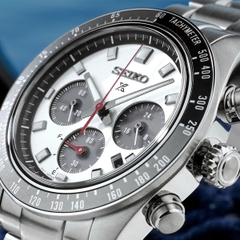 Đồng Hồ Nam Seiko Quartz Solar Prospex Speedtimer SSC911P1 ( SSC911 ) Dây Thép Mặt Trắng