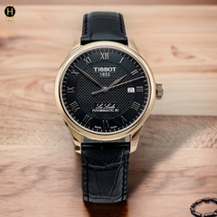 Đồng Hồ Nam Tissot Automatic T006.407.36.053.00 (T0064073605300) LE LOCLE Dây Da Đen Vỏ Vàng Hồng Mặt Đen Sapphire