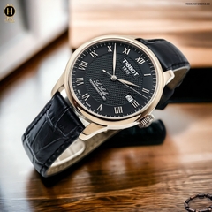 Đồng Hồ Nam Tissot Automatic T006.407.36.053.00 (T0064073605300) LE LOCLE Dây Da Đen Vỏ Vàng Hồng Mặt Đen Sapphire