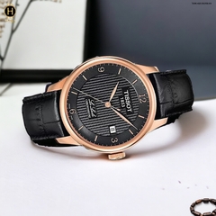 Đồng Hồ Nam Tissot Automatic T006.428.36.058.00 Petite Second Dây Da Đen Thép Vàng Hồng Mặt Đen Sapphire