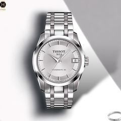 Đồng Hồ Nữ Tissot Automatic T035.207.11.031.00 Couturier Powermatic 80 Dây Thép Mặt Trắng Sapphire.