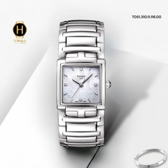 Đồng Hồ Nữ Tissot Quartz T051.310.11.116.00 Vuông Diamond Dây Thép Mặt Trắng