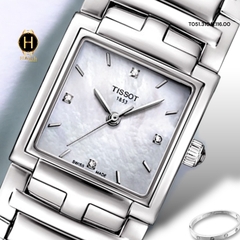 Đồng Hồ Nữ Tissot Quartz T051.310.11.116.00 Vuông Diamond Dây Thép Mặt Trắng