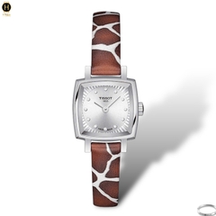 Đồng Hồ Nữ Tissot Quartz Lovely T058.109.17.036.00 ( T0581091703600 ) Dây Da Mặt Trắng Vuông Sapphire