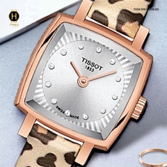 Đồng Hồ Nữ Tissot Quartz T058.109.37.036.00 Lovely Square Set Dây Da Thép Vàng Hồng Mặt Trắng