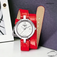 Đồng Hồ Nữ Tissot Quartz T084.210.16.117.00 Pinky Valentines Day Dây Da Đỏ Mặt Trắng Sapphire