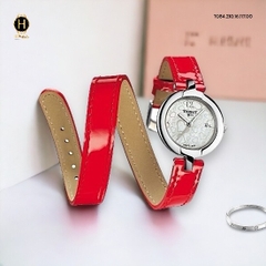 Đồng Hồ Nữ Tissot Quartz T084.210.16.117.00 Pinky Valentines Day Dây Da Đỏ Mặt Trắng Sapphire