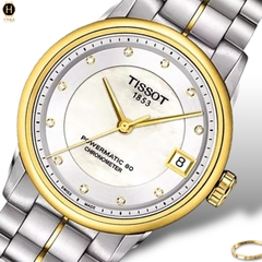 Đồng Hồ Nữ Tissot Automatic Luxury Cosc Powermatic 80 T086.208.22.116.00  ( T0862082211600 ) Dây Thép Demi Vàng Mặt Trắng Sapphire