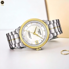 Đồng Hồ Nữ Tissot Automatic Luxury Cosc Powermatic 80 T086.208.22.116.00  ( T0862082211600 ) Dây Thép Demi Vàng Mặt Trắng Sapphire