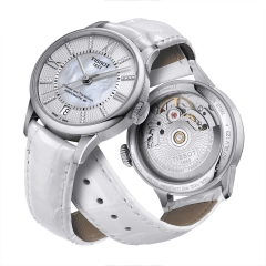 Đồng Hồ Nữ Tissot Automatic T099.207.16.116.00 Chemin Des Tourelles Diamond Dây Da Trắng Mặt Trắng