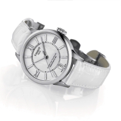 Đồng Hồ Nữ Tissot Automatic T099.207.16.116.00 Chemin Des Tourelles Diamond Dây Da Trắng Mặt Trắng