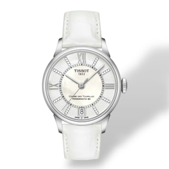 Đồng Hồ Nữ Tissot Automatic T099.207.16.116.00 Chemin Des Tourelles Diamond Dây Da Trắng Mặt Trắng