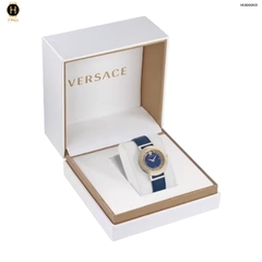Đồng Hồ Nữ Versace Quartz Greca Chic VE3D00122 Dây Da Mặt Xanh Lam Sapphire