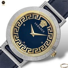 Đồng Hồ Nữ Versace Quartz Greca Chic VE3D00122 Dây Da Mặt Xanh Lam Sapphire