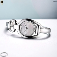 Đồng Hồ Nữ Gucci Quartz YA139506 Horsebit Dây Thép Mặt Trắng