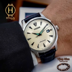 Đồng Hồ Nam Citizen NK0001-17X Automatic Dây Da Đen Mặt Vàng Nhạt