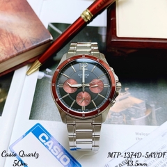 Đồng Hồ Nam Casio Quartz MTP-1374D-5AVDF Dây Thép Mặt Đen