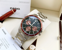 Đồng Hồ Nam Casio Quartz MTP-1374D-5AVDF Dây Thép Mặt Đen