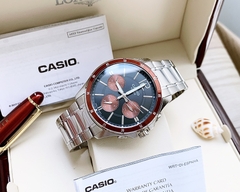 Đồng Hồ Nam Casio Quartz MTP-1374D-5AVDF Dây Thép Mặt Đen