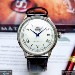 Đồng Hồ Orient Bamino gen II SAC00009W0 Automatic ( Bản Nội Địa Japan ) Mặt Trắng Kim Xanh Nam