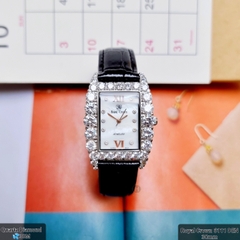 Đồng Hồ Nữ Royal Crown 6111 Dây Da Đen Chính Hãng