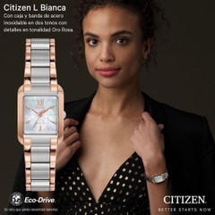 Đồng Hồ Nữ Citizen Quartz Eco-Drive  EW5556-52D Dây Sắt Viền Rose