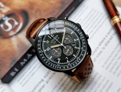 Đồng Hồ Nam Citizen Quartz Eco-Drive CA4505-12E Choronograp  Dây Da Mặt Đen