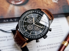 Đồng Hồ Nam Citizen Quartz Eco-Drive CA4505-12E Choronograp  Dây Da Mặt Đen