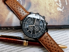 Đồng Hồ Nam Citizen Quartz Eco-Drive CA4505-12E Choronograp  Dây Da Mặt Đen