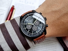 Đồng Hồ Nam Citizen Quartz Eco-Drive CA4505-12E Choronograp  Dây Da Mặt Đen