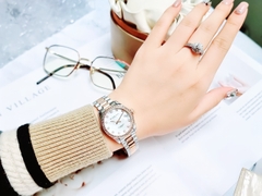 Đồng Hồ Nữ Stuhrling Quartz 3936.5 M15019 Dây Thép Demi Trắng Diamond