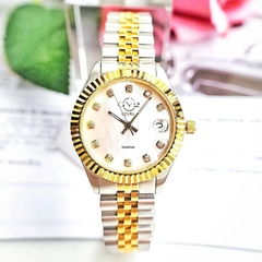 Đồng Hồ Nữ Gv2 By Gevril Quartz Naples Diamond Demi GOLD 12404 Limited