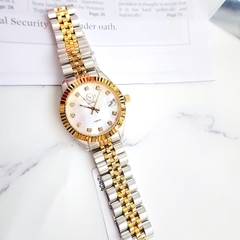 Đồng Hồ Nữ Gv2 By Gevril Quartz Naples Diamond Demi GOLD 12404 Limited