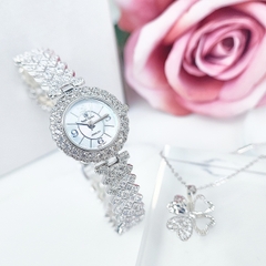 Đồng Hồ Nữ Royal Crown Quartz 2607L Dây Sắt Đính Đá 