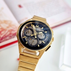 Đồng Hồ Nam Bulova 97A144 Chnorograph Dây Sắt Vàng Mặt Đen
