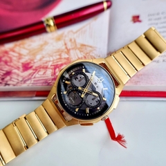 Đồng Hồ Nam Bulova 97A144 Chnorograph Dây Sắt Vàng Mặt Đen