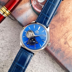 Đồng Hồ Nam Orient Automatic RA-AS0103A10B Sun & Moon Dây Da Mặt Xanh