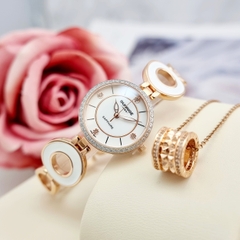Đồng Hồ Nữ Sunrise Quartz 9011AA Sắt Rose Sapphire
