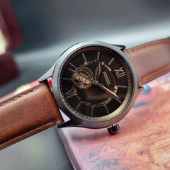 Đồng Hồ Nam Fossil Automatic Fenmore BQ2651 Dây Da  Nâu Vỏ Đen