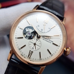 Đồng Hồ Nam ORIENT Automatic RE-AV0001S00B Dây Da  Đen Vỏ Mạ Rose