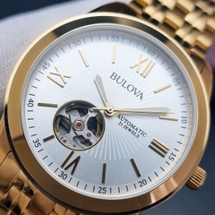 Đồng Hồ Nam Bulova 97A130 Automatic Dây Sắt Vàng Mặt Trắng