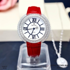 Đồng Hồ Nữ Royal Crown 4641 Da Đỏ Mặt Trắng