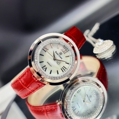 Đồng Hồ Nữ Royal Crown Quartz 8627 Dây Da Đỏ