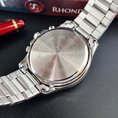 Đồng Hồ Nam Casio Pin MTP-1374D-1AVDF Dây Thép Bạc Mặt Đen