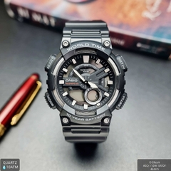 Đồng Hồ Nam Casio Quartz Điện Tử World Time AEQ-110W-1BVDF Dây Nhựa Mặt Đen