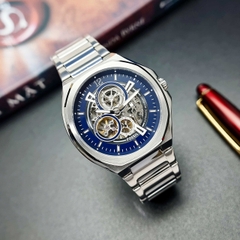 Đồng Hồ Nam Fossil Automatic BQ2620 Dây Sắt Vỏ Trắng Mặt Xanh